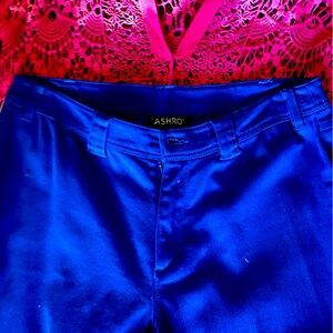 Ashro Fuchsia Lace Blouse and Royal Blue Trousers